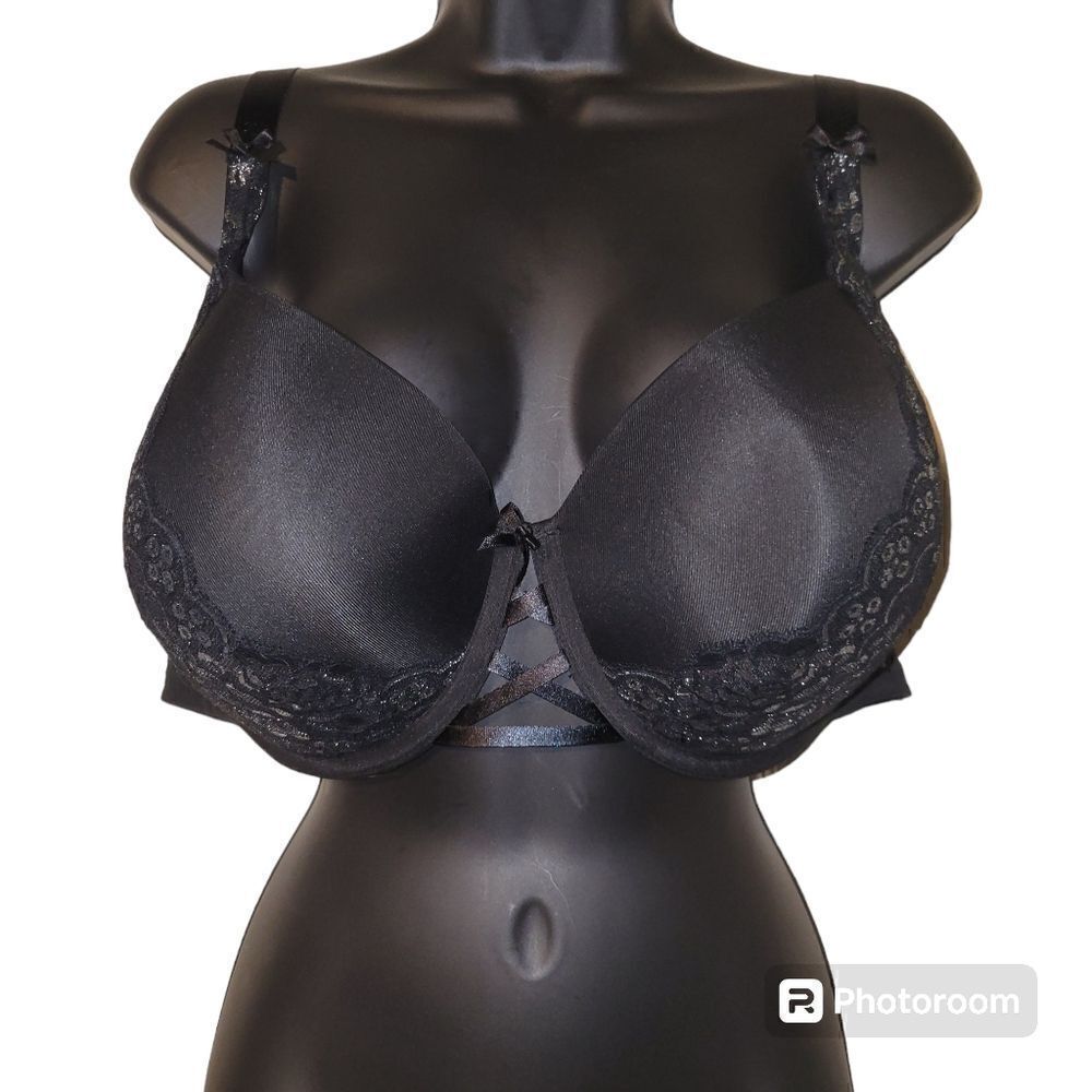 Cacique black and silver bra size 44 DDD